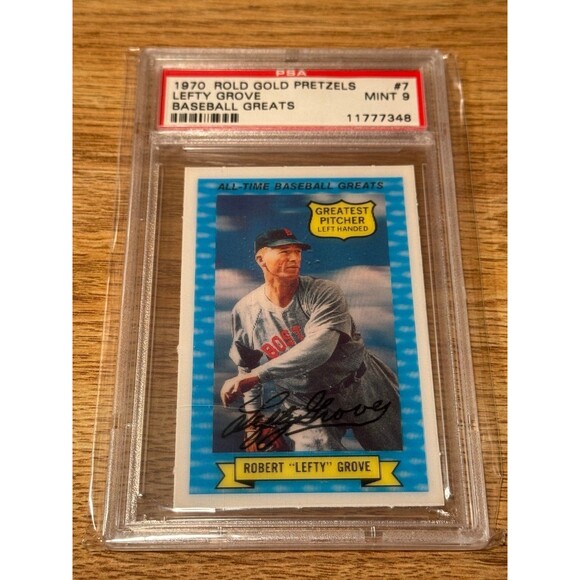 1970 Rold Gold Pretzels Baseball Greats‎ #7 Lefty Grove HOF PSA 9 - Picture 1 of 3
